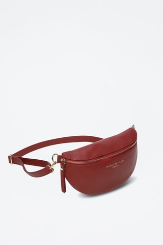 Mala a tiracolo de couro Kimi - Vermelho-escuro