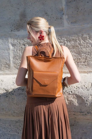 Sac à dos en cuir Fiori - Camel
