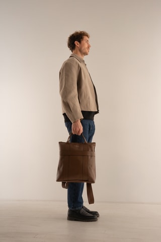 Mochila em couro Noel Fd  - Castanho
