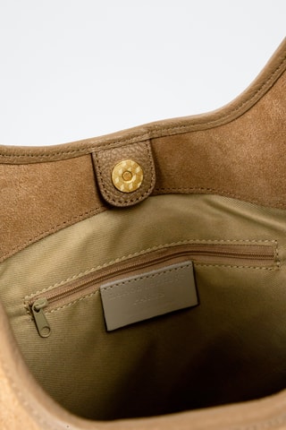 Sac porté épaule en nubuck Cedro - Taupe
