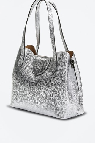 Sac porté épaule en cuir Rama - Argenté