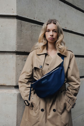 Bolsa de cintura em couro Rachel Ny - Azul-marinho