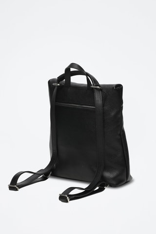Mochila de couro Livia - Preto e dourado