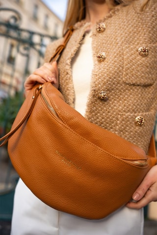 Bolsa de cintura em couro Rachel - Camel