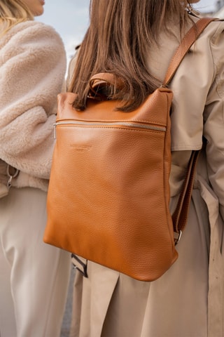 Mochila de couro Livia - Camel