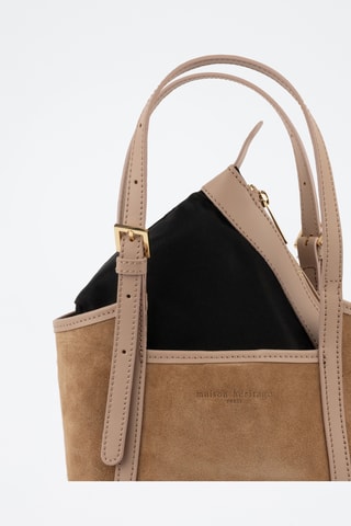 Sac porté épaule et pochette en cuir Olmo - Taupe