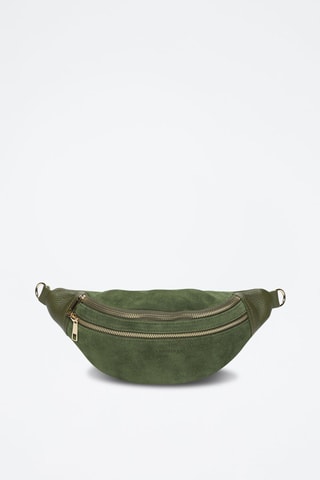 Bolsa de cintura de couro Mouki - Verde e dourado