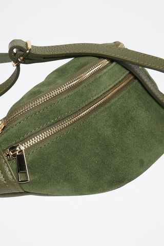 Bolsa de cintura de couro Mouki - Verde e dourado