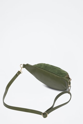 Bolsa de cintura de couro Mouki - Verde e dourado