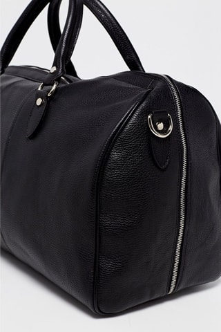 Saco de viagem de couro Week - Preto