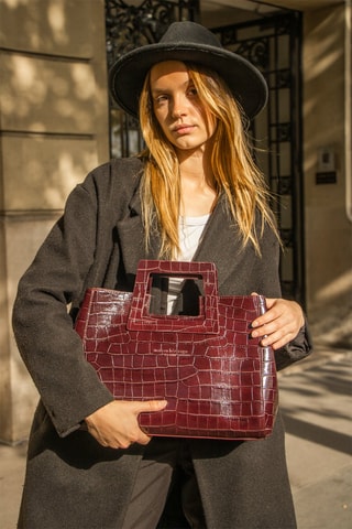 Sac à main en cuir Jane - Bordeaux