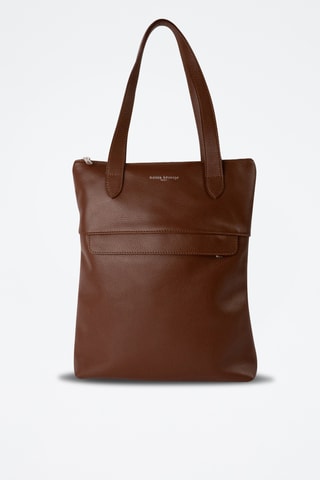 Tote bag de couro Enzo - Castanho