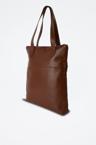 Tote bag de couro Enzo - Castanho