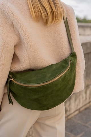 Bolsa de cintura em couro Rachel - Verde