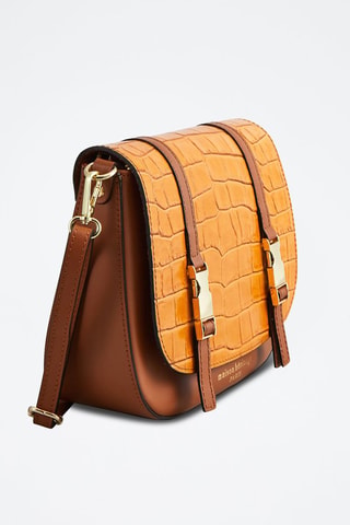 Mala a tiracolo em couro Tex - Camel