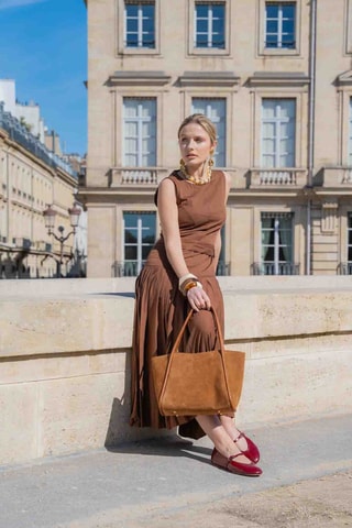 Cabas en cuir Rena - Camel