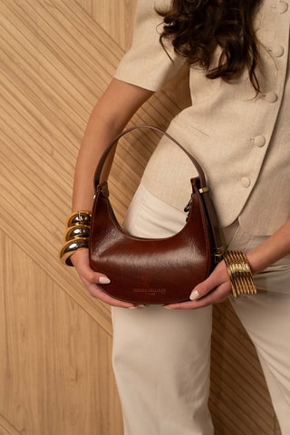 Sac à main en cuir Amanda - Marron