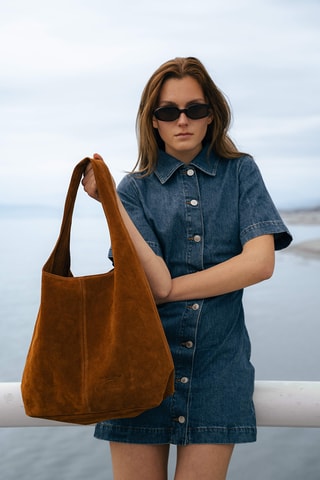 Sac porté épaule en cuir Viera - Camel