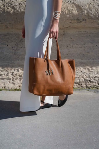 Cabas en cuir Diccia - Camel