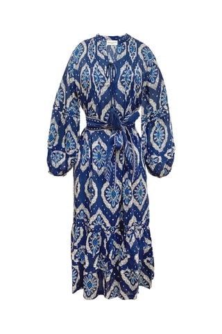 Vestido comprido Parisian Chic - Azul-marinho