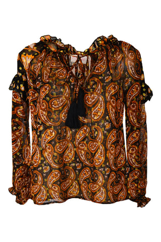 Blusa Regina - Preto - Amarelo, preto e laranja