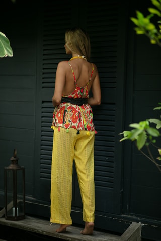 Camisola interior Cynera - Vermelho - Preto, vermelho e amarelo
