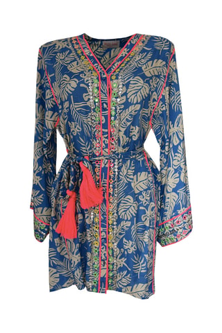 Vestido camisa Milos - Malva - Branco, violeta e rosa