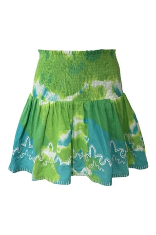 Saia estilo patinadora tie and dye - Verde e turquesa - Azul e verde