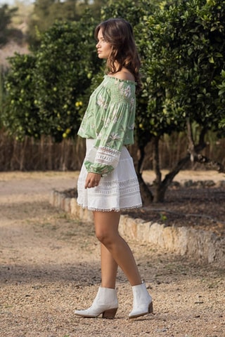 Blusa Gia - Verde-claro - Verde, amarelo e rosa
