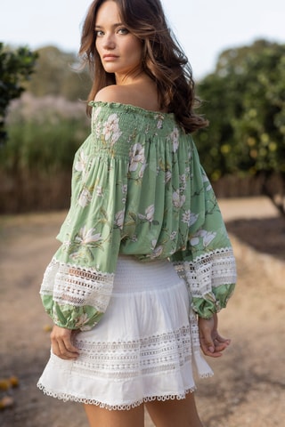 Blusa Gia - Verde-claro - Verde, amarelo e rosa