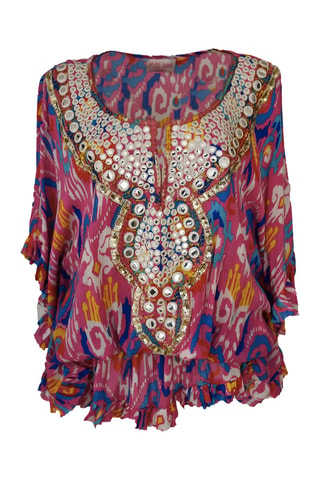 Vestido estilo patinadora Fresh - Rosa - Branco, azul e rosa