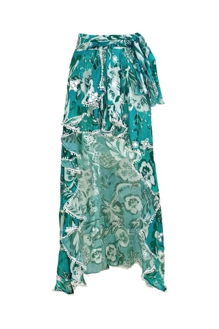 Saia traçada Izzy - Azul - Branco, azul e verde