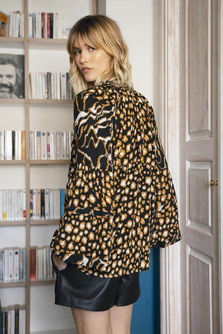 Blusa Elisa - Preto - Branco, preto e amarelo