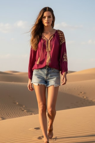 Blusa Russia - Bordô - Bege e vermelho