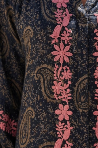 Vestido curto Darling - Castanho - Preto, castanho e rosa