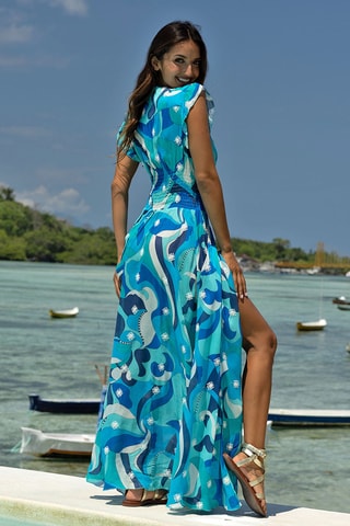 Vestido-camisa Scarlett - Azul - Branco e azul