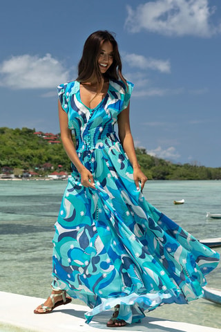 Vestido-camisa Scarlett - Azul - Branco e azul
