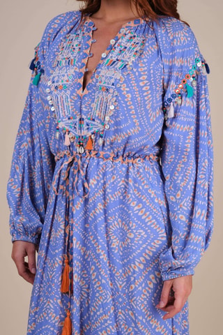 Vestido curto Viola - Azul-marinho - Branco e azul