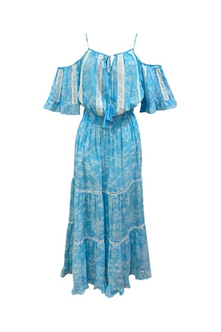 Vestido comprido - Azul - Branco e azul