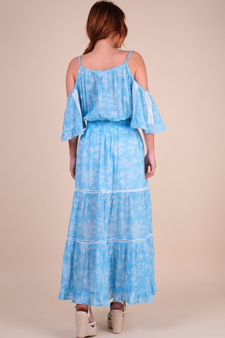 Vestido comprido - Azul - Branco e azul