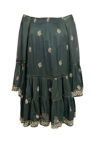 Vestido curto Shine - Caqui - Bege e verde