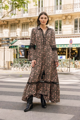 Vestido comprido Valentine - Preto - Preto