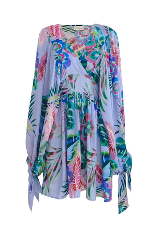 Vestido estilo patinadora Falone - Malva - Verde, violeta e rosa