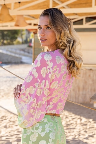 Crop top - Rosa e verde - Verde e rosa