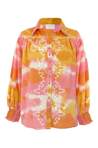 Camisa - Laranja - Branco, laranja e rosa