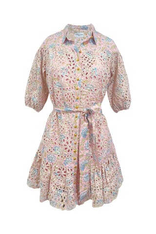 Vestido-camisa - Rosa - Branco, azul e rosa