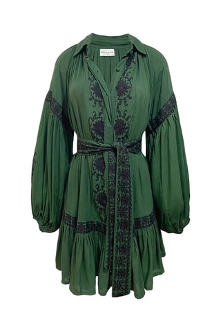 Vestido curto Dina - Verde - Preto e verde