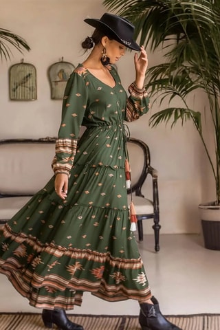 Vestido comprido Anatolia - Verde - Verde