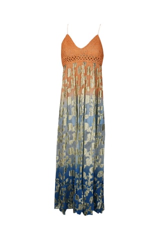 Vestido comprido - Azul e rosa - Azul e rosa