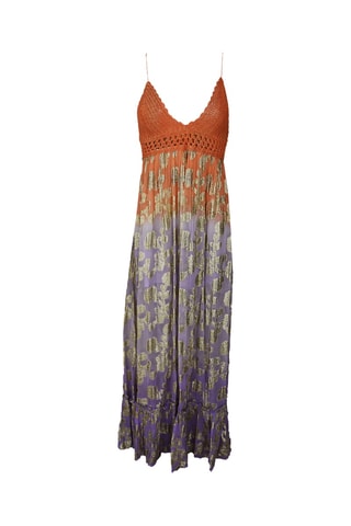 Vestido comprido - Rosa e lilás - Violeta e rosa